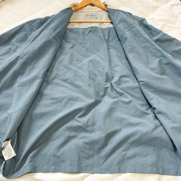 Eddie Bauer Ripstop Guide Long Sleeve Button Shirt Blue Men’s XL Performance EUC - Picture 7 of 8